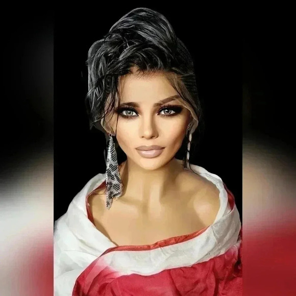 Luxurious Handmade Full Lace  braided Wig: Elegance in  Mohawk,  black  gorgeou - Picture 9 of 17